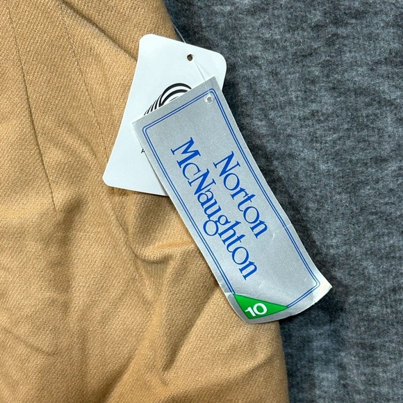 Vintage Lined 100% Wool Beige Tan Pencil Skirt Size 10 Office Career Work Slit - Picture 2 of 15